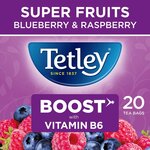 Tetley Super Fruit Tea Boost Blueberry and Raspberry 20 Teabags