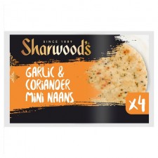 Sharwoods Mini Garlic and Coriander Naan Bread 4 Pack