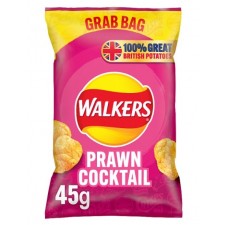 Retail Pack Walkers Grab Bag Prawn Cocktail Crisps 32 x 45g Pack Box