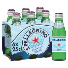 San Pellegrino Sparkling Mineral Water 6 x 250ml Glass Bottles