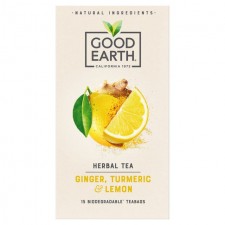 Good Earth Teabags Lemon Ginger and Turmeric 15 per pack