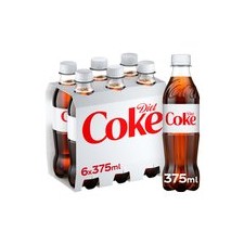 Coca Cola Diet 6 x 375ml Plastic Bottles