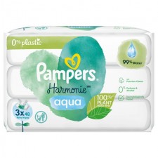 Pampers Harmonie Aqua Baby Wipes 3 x 48 Pack