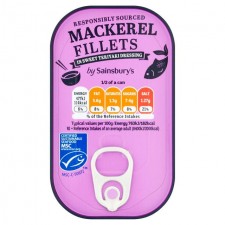 Sainsburys Mackerel Fillets in Sweet Teriyaki Dressing 125g