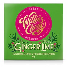 Willies Cacao Dark Chocolate with Ginger Lime 50g