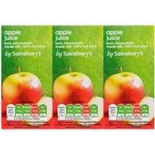 Sainsburys Apple Juice 6 x 200ml Cartons