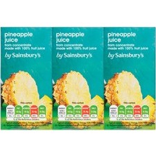 Sainsburys Pineapple Juice 3 x 200ml Cartons