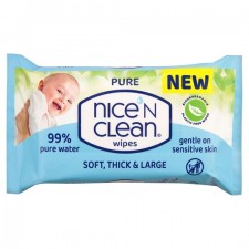 Nice N Clean Pure Baby Wipes 60 per pack