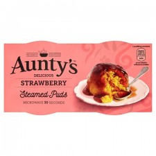 Auntys Strawberry Puddings 2x95g