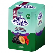 Highland Spring Sparkling Water Blackberry Plum and Hibiscus 4 x 330ml