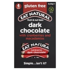 Eat Natural Gluten Free Cranberries Macadamias And Dark Chocolate Bars 4 x 33g