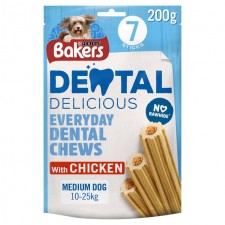 Bakers Dental Delicious Medium Dog Chicken Chews 7 Pack