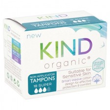 Kind Organic Non App Tampons Super 18 per pack