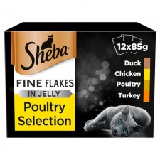 Sheba Pouch Fine Flake Poultry 12X85g