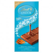 Lindt Lindor Salted Caramel Milk Chocolate Bar 100g