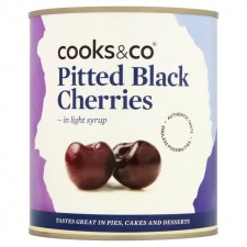 Cooks and Co Pitted Black Cherries 850g