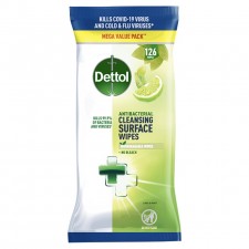 Dettol Surface Cleanser Wipes Lime And Mint 126 Per Pack