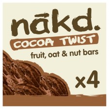 Nakd Cocoa Twist Fruit Nut And Oat Bars 4 pack