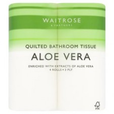 Waitrose Aloe Vera Bathroom Tissue 4 Pack
