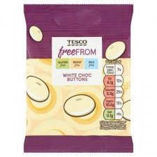 Tesco Free From White Chocolate Buttons 25g