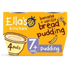 Ellas Kitchen Banana and Vanilla Bread Pudding 4 x 80g
