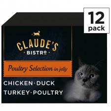 Claudes Bistro Adult Cat Food Poultry in Jelly 12X85g