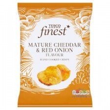 Tesco Finest Mature Cheddar and Onion Crisps 150g