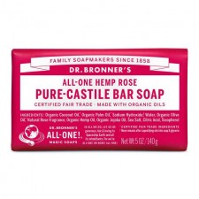 Dr Bronners Pure Castile Soap Bar Hemp Rose 140g