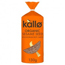 Kallo Fairtrade Organic Sesame Seed Wholegrain Low Fat Rice Cakes 130g