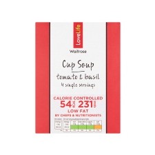 Waitrose Tomato and Basil Cup Soup Love Life 4 sachets
