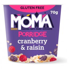Moma Gluten Free Cranberry and Raisin Porridge 70g
