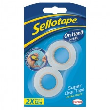 Sellotape On Hand Refills Twin Pack 15m