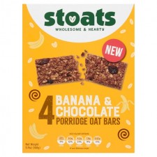 Stoats Banana and Chocolate Porridge Oat Bars 4x42g