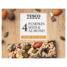 Tesco Pumpkin Seeds Almond and Dark Chocolate Bars 4 x 35g