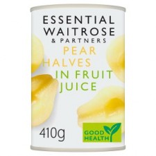 Waitrose Essential Pear Halves in Fruit Juice 410g