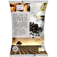 Marks and Spencer Handcooked Sea Salt and Cracked Black Pepper Crisps 40g