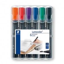 Staedtler Lumocolor Bullet Tip Permanent Markers 6 per pack