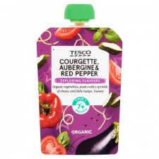 Tesco Organic Courgette Aubergine and Red Pepper 7 months 130g