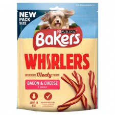 Bakers Whirlers Dog Treats Bacon And Cheese 130g