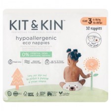 Kit and Kin Eco Nappies Size 3 Rabbit and Bear 32 per pack