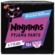 Pampers Ninjamas Girls Pyjama Pants 4-7 years x10
