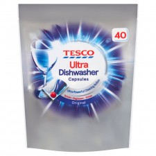 Tesco Ultra Dishwasher Caps Original 40 pack 500G