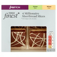 Tesco Finest Free From Millionaire Shortbread Slices 4 Pack
