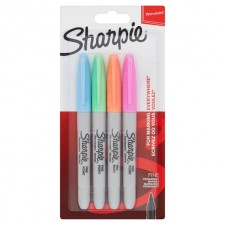 Sharpie Permanent Marker Assorted Pastel Colours Fine 4 Pack