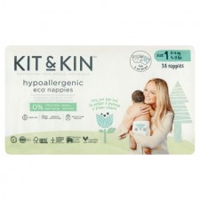 Kit and Kin Eco Nappies Size 1 Lamb and Owl 38 per pack