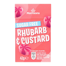 Morrisons Sugar Free Sweets Rhubarb and Custards 42g