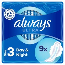 Always Ultra Day and Night Sanitary Towels Size 3 with Wings 9 pack