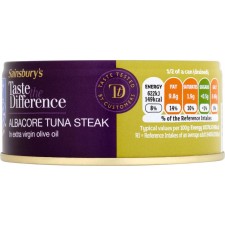 Sainsburys Albacore Tuna Steaks In Olive Oil Taste The Difference 160g