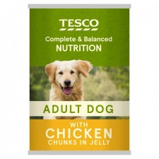 Tesco Chunks In Jelly Chicken Tinned Dog Food 400G