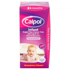 Calpol Infant Colour Free And Sugar Free Strawberry Flavour 100ml 2 Months Plus